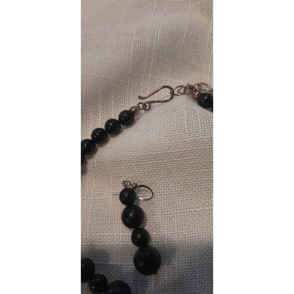 DTR Jay King Mine Find Black Onyx Necklace Ring And Earrings Set  Signed 925 - Picture 9 of 10